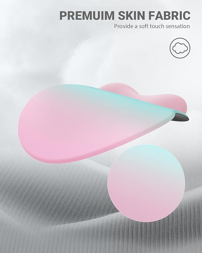 Ergonomic Mouse Pad Wrist Support, Comfortable Mouse Pad Wrist Rest, Relieve Wrist Pain Gel Mouse pad, Non-Slip Rubber Base Mousepad for Laptop, Computer(Gradient Pink Green)