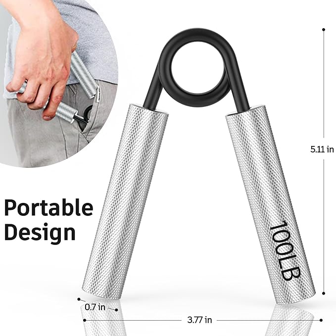 Grip Strength Trainer 7 Pack,50LB-350LB Metal Hand Grip Strengthener,Non-Slip Heavy-Duty Forearm Exerciser,Hand Gripper for Muscle Building and Hand Rehabilitation Exercising