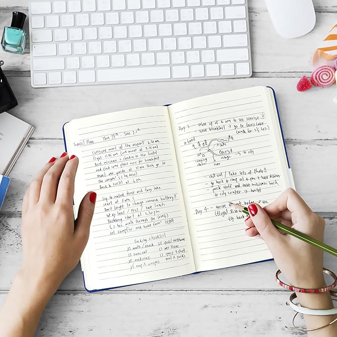 Coopay 6 Pack A5 Journal Notebooks Bulk, 160 Pages, 100GSM Thick Paper, 8.3 x 5.5 inch Hardcover Lined Leather Journals for Writing Office School Business Work Men Women (Black/Brown/Green)