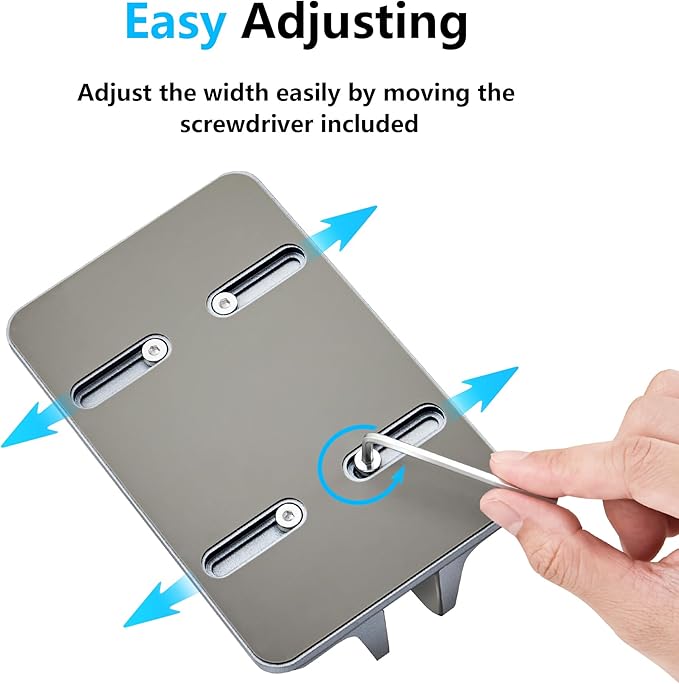 JARLINK Vertical Laptop Stand, Aluminum Laptop Holder Desktop Stand with Adjustable Dock Size (up to 17.3 inches) Compatible with All MacBook/Surface/Dell/Gaming Laptops (Gray)