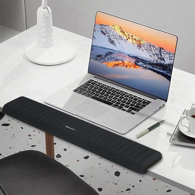 UnivoColors PostureUp L-Shaped Desk Long Wrist Rest & Elbow Rest, Non-Slip, Memory Foam, Desk Edge Support, Ergonomic Design for Long-Hour Work (23.6 * 3.9 inch One-Piece Design)