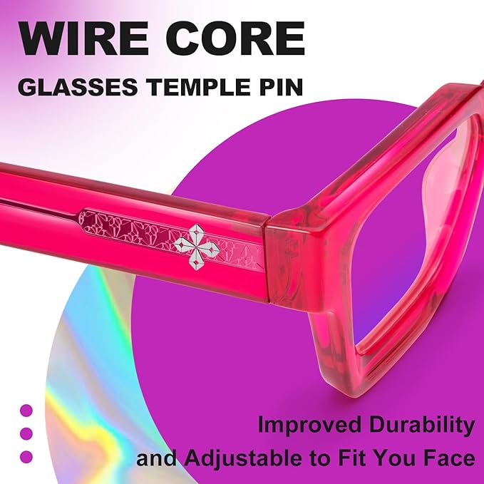 VISOONE Blue Light Blocking Glasses with TR90 Rectangle Frame and Chic Preppy Look for Women Men RIVER