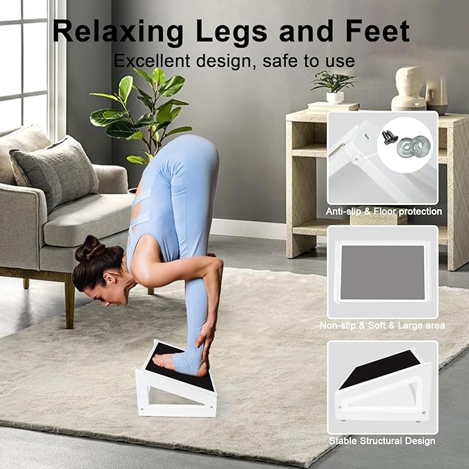 WOOD CITY Foot Rest for Under Desk at Work, 3 Heights Adjustable Footrest with Silicone Surface, 2in1 Foot Stool Improve Posture, Reduce Fatigue & Pain, Ideal for Home/Office/Gaming(White)