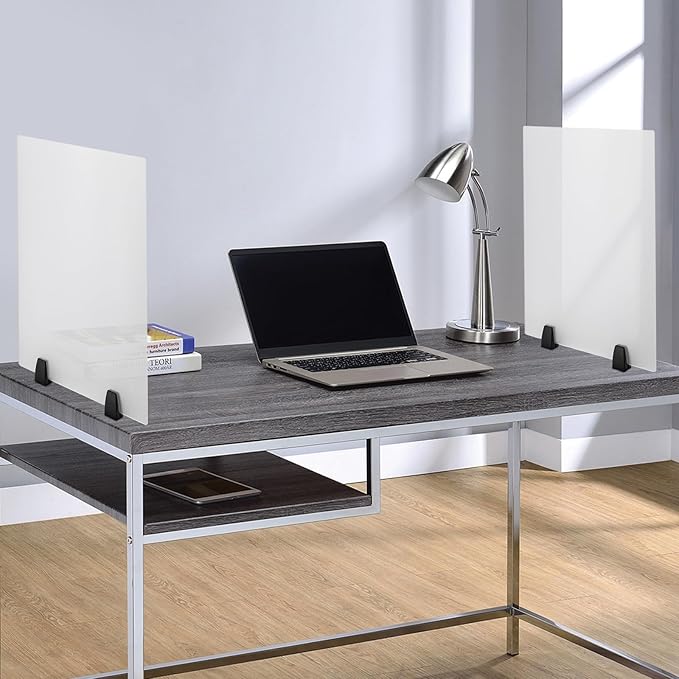 2 Packs Dual Frosted Plexiglass Desk Privacy Panels, 24 x 18 Inch Acrylic Cubicle Desk Dividers, Acrylic Frosted Partition Board, Desk Divider for Classrooms, Offices
