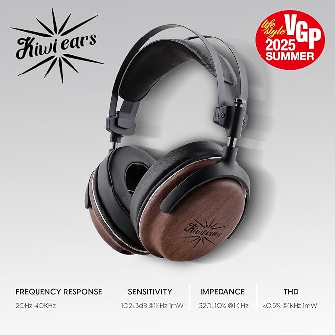 Linsoul Kiwi Ears Atheia Wired Over Ear Headphones, Dynamic + Planar Magnetic Dual Driver Headset, HiFi Stereo Monitor Earphones with Closed Back Design,for Musicians Audiophiles