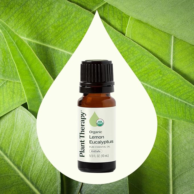 Plant Therapy Organic Lemon Eucalyptus Essential Oil 100% Pure, USDA Certified Organic, Undiluted, Natural Aromatherapy, Therapeutic Grade 10 mL (1/3 oz)