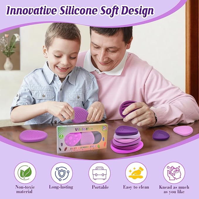 Fidget Toys Sensory Stones for Kids and Adults,6 PCS Texture Worry Stone for Anxiety Autism Teen Calm Down & ADHD Stress Relief,Quiet Fidgets for Classroom Small Prizes Gifts for Travel Toy