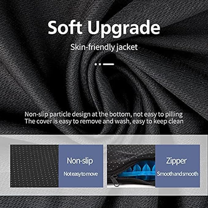 Gel Seat Cushion, Office Seat Cushion Chair Pads for Office Home Car Wheelchair Long Trips - Extra Thick Gel Cushion for Pressure Sores, Tailbone, Back, Sciatica Pain Relief (Extra Thick, Blue)