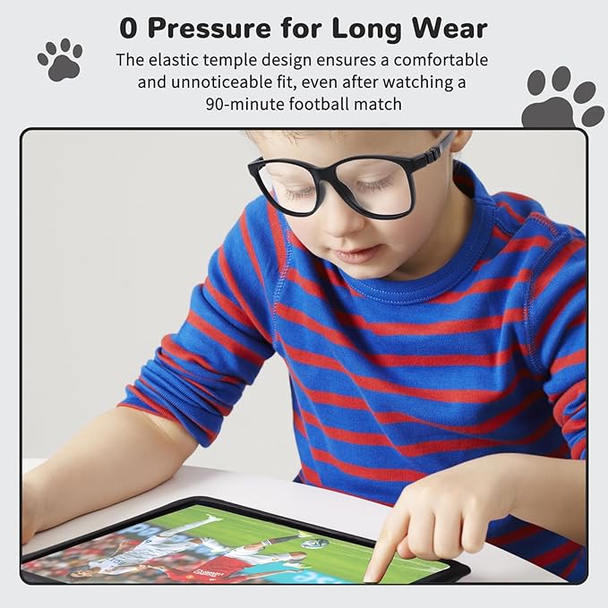 BiBiBear Toddler/Kids/Teens Glasses - Unbreakable TR90 Frame, 180° Flexible, Lightweight & Safe Glasses for Kids Age 2-15