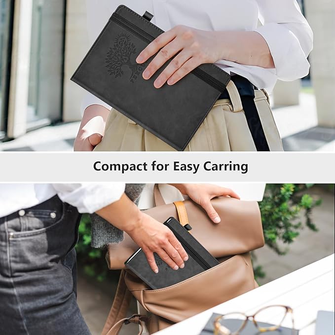 PERCUN Graph Paper Notebook, 160 Pages Grid Journal for women & men, A5 Hardcover Leather Graphing Notebook for School, Work, Travel, Note Taking 5.9”x8.5” (Navy)