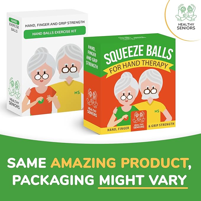 Squeeze Balls for Hand Therapy - Set of 4-Hand Exercise Balls for Arthritis & Carpal Tunnel - Stress Ball for Adults Therapy with Printed Guide Book and Videos