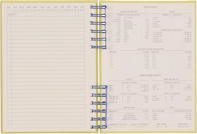 DesignWorks Ink Standard Issue Notebook No. 12 – 6" x 8.25" Undated Daily Planner & Writing Journal, 192 Lined Pages, Elastic Pen Holder, Small Notebook for Work & Journaling - Cobalt/Citron