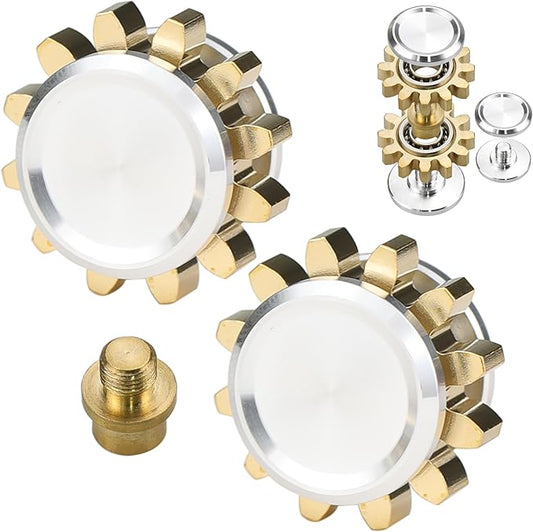 FREELOVE Gear Metal Fidget Spinner for Adults, Small Mini Tiny Pocket Toys, Copper Brass EDC, Silent Quiet Hands Gyro for Anxiety Men, Chain Bike Cube Linkage, Ball Bearings