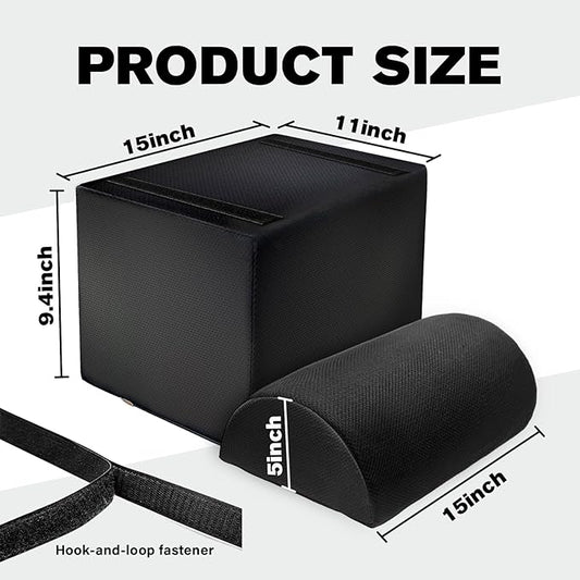 Ergonomic Adjustable Height Foot Rest for Under Desk Office & Home Comfortable Footrest with Breathable & Washable Mesh Cover Non-Slip Base Two-Layer Design