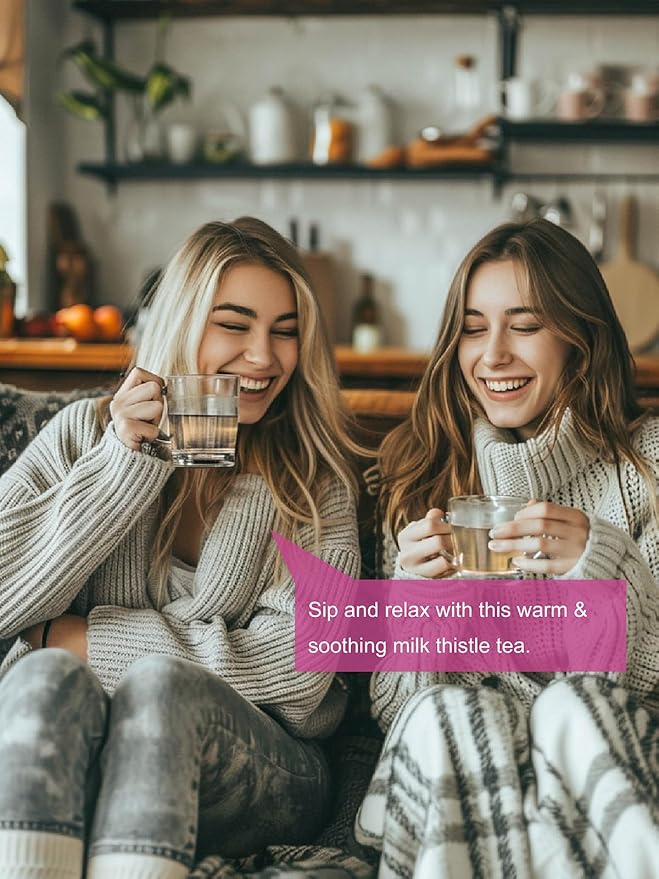 TeeLux Milk Thistle Tea Bags, Natural Milk Thistle Seed Tea, Mild & Mellow Taste, Caffeine Free, 100 Count