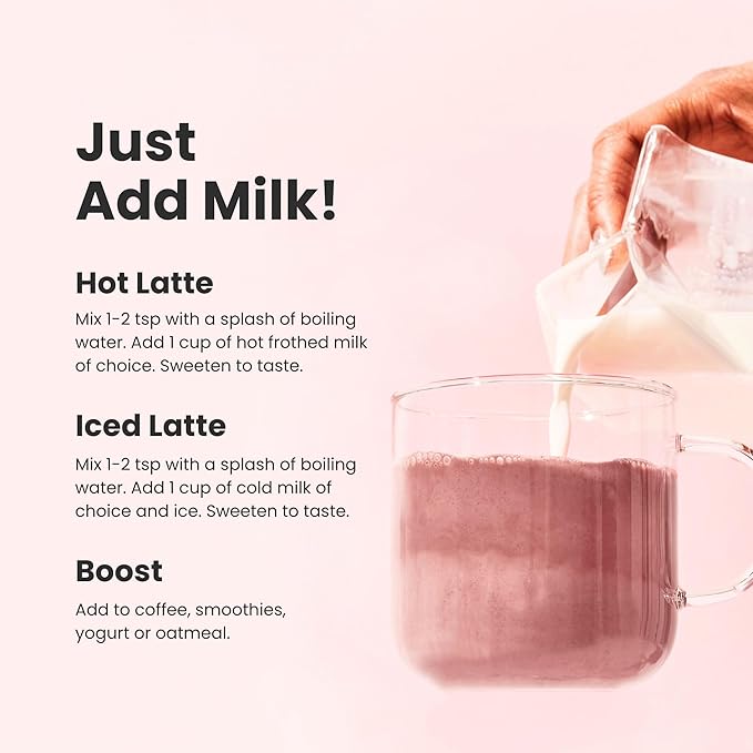 Blume Organic Rose London Fog Earl Grey Tea | Decaf Black Tea, Rose Petal Powder, Vanilla, Tart Cherry, and Bergamot | Plant Based Superfood Latte | Vegan Gluten Free Drink | 25 Servings