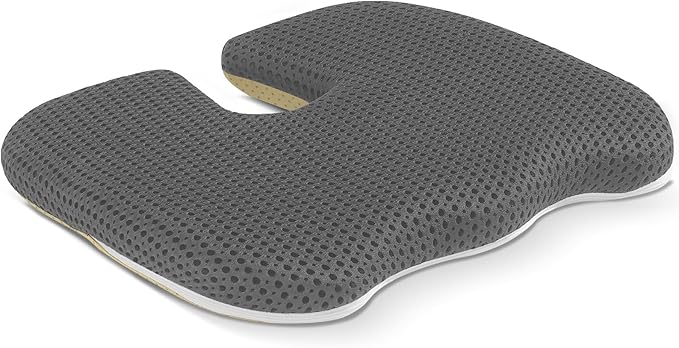 Gooo&Ma Seat Cushion,Air Fiber Cushion for Office Chair, Desk Chair Cushion for Long Sitting Office Workers, Car Drivers (Gray)