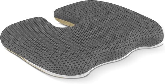 Gooo&Ma Seat Cushion,Air Fiber Cushion for Office Chair, Desk Chair Cushion for Long Sitting Office Workers, Car Drivers (Gray)