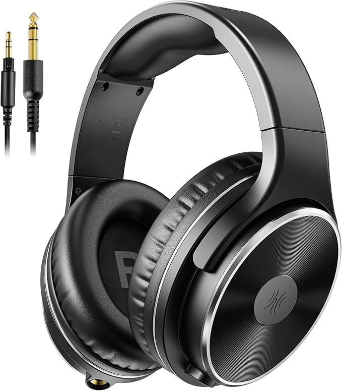 OneOdio Wired Headphones - Over Ear Headphones with Noise Isolation Dual Jack Professional Studio Monitor & Mixing Recording Headsets for Guitar Amp Drum Podcast Keyboard PC Computer