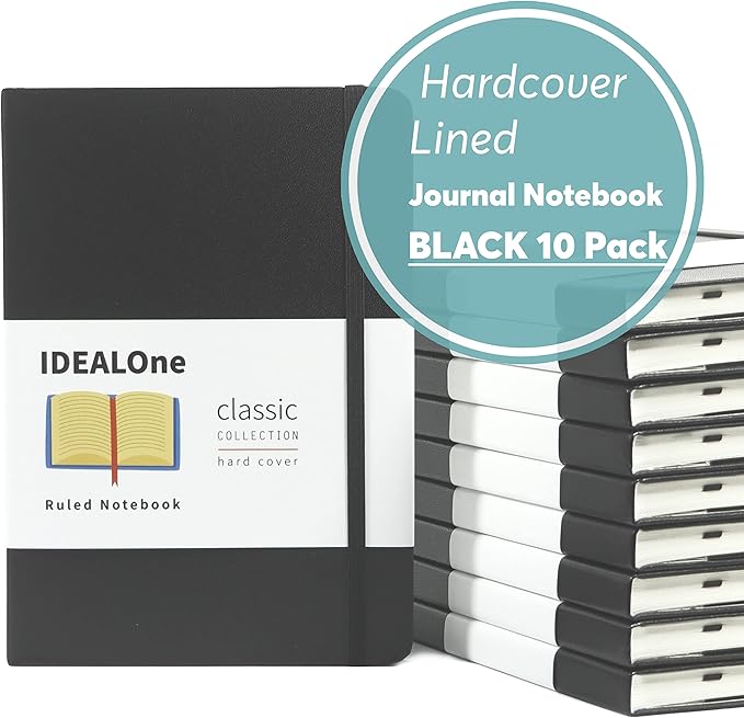 IDEALOne Hardcover Leather Journal Notebook Lined–A5 (5.7x8 inch), College ruled Journaling Notebooks,160 pages, 100GSM Thick Paper, Journal for Women,Men, Teens-Teal