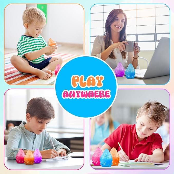 Fidget Toys Stress Cube, Cube Squishies Anxiety Stress Relief, Ice Squishy Stress Cube-Drop Malt Sugar Balls, Sensory Toys for Kids with Autism, Fidgets for Classroom Prize Toys (1pack Pink)