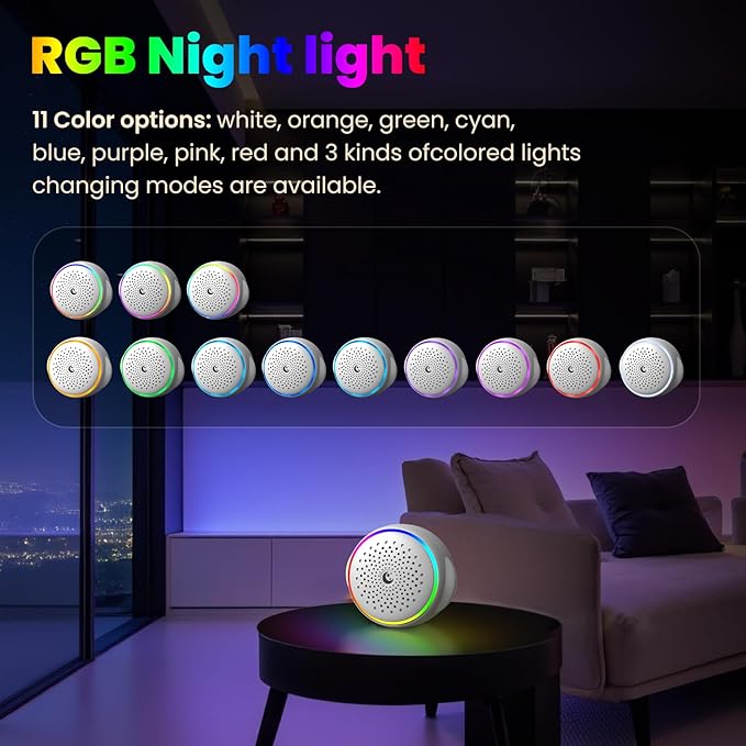 Portable White Noise Machine with Rechargeable Battery, 27 Soothing Sounds & Night Light, Sleep Soother for Baby Adults, 24H Playtime, Compact Travel Sound Machine for Home Office Nursery