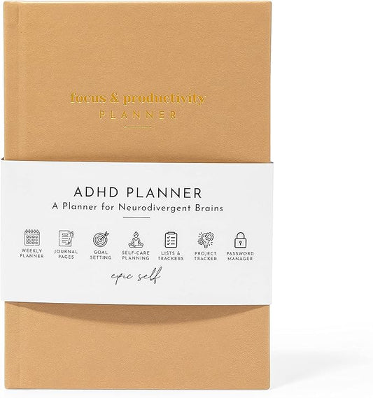 ADHD Planner for Adults: Focus Planner For Productivity - A planner for Neurodivergent Brains - Organization, Goal-Setting, and Time Management - Gift for Men and Women with ADHD