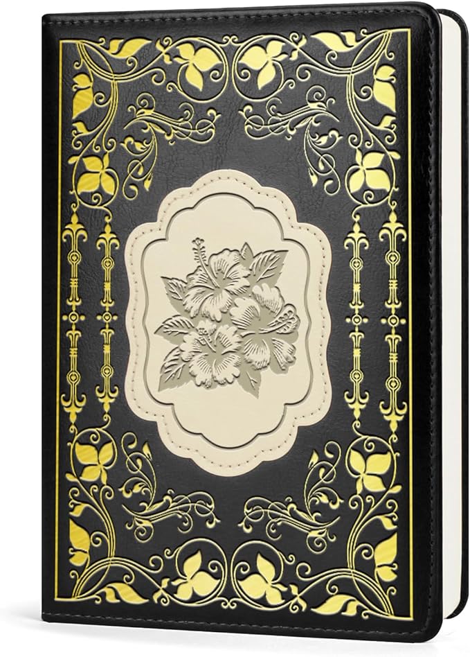 Hibiscus Gift Hibiscus Writing Journal Notebook Hibiscus Flower Gift Hawaiian Flowers A5 Travel Notebook Flower Fan Gift (hibiscus-Black)