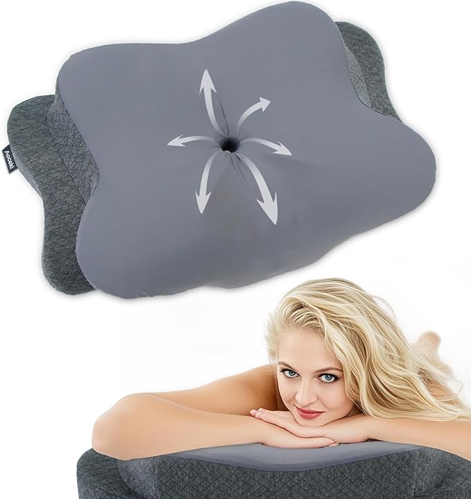 Memory Foam Pillows Cooling Cervical Pillow for Neck and Shoulder Pain Relief Ergonomic Contour Bed Pillow for Side Sleep Stomach Sleeping and Back Sleeper (Dark Grey, Queen-23.2''Lx15.1''Wx4.7''H)