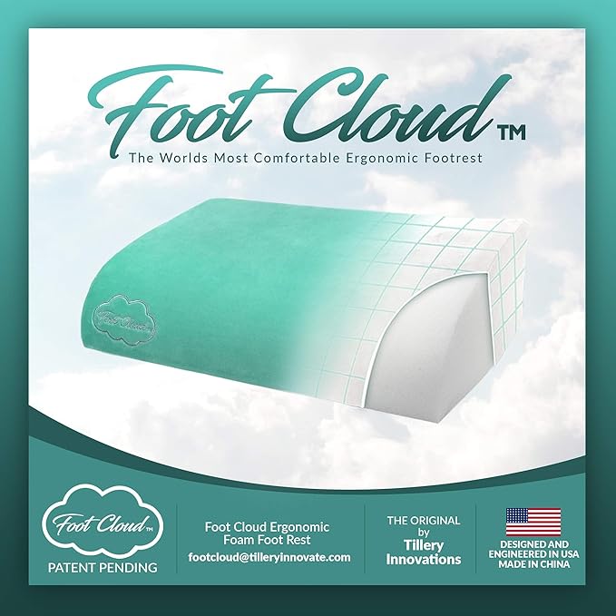 Cloud Ergonomic Foam Foot Rest. The Amazing Ergonomic Foam Desk, Office and Under Desk Foot Rest - Like Your Feet are Floating on a Cloud