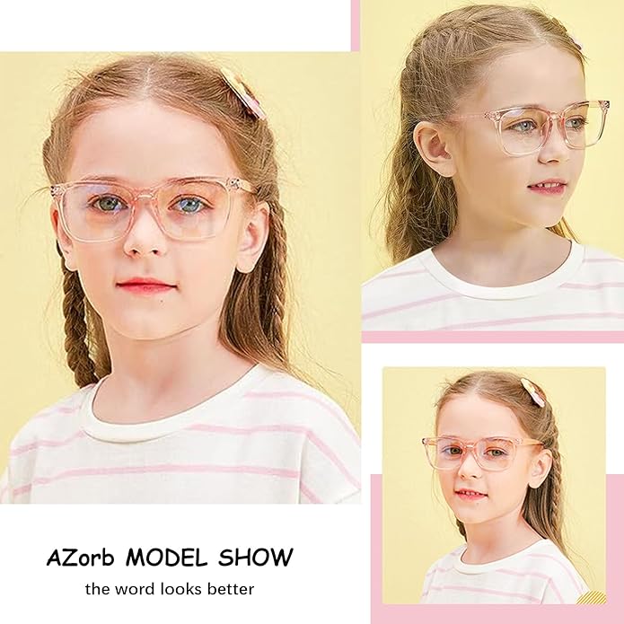 AZorb 2Pack Kids Blue Light Blocking Glasses - TR90 Unbreakable Computer Screen Glasses for Boys & Girls