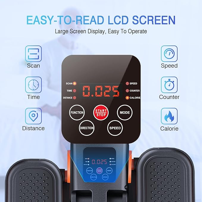 Under Desk Elliptical, Elliptical Leg Exerciser for Seniors, Home Portable Elliptical with Remote Control and 12 Adjustable Speeds, Electric Seated Pedal Exerciser