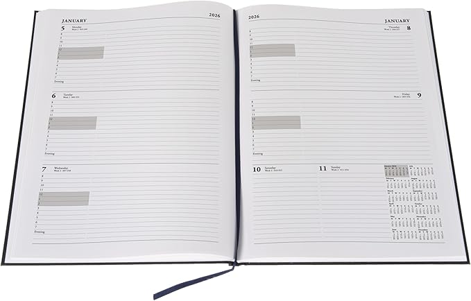 Collins 'Essentials' 12 Month Mid/Academic Year Planner, July 2025-July 2026 - ESSA43M.50-2526 - Week-to-View Appointments Diary, A4 Hard Cover, Pink