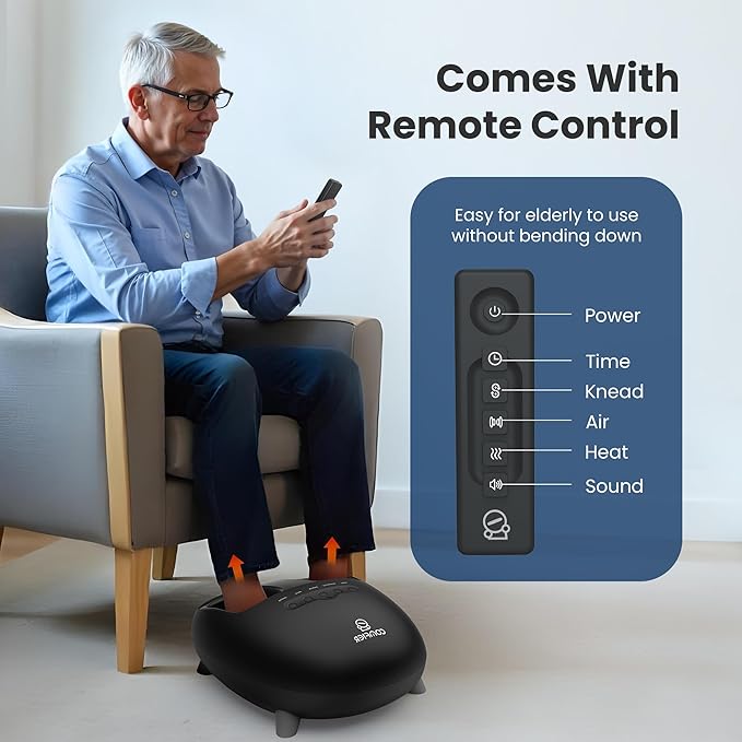 COMFIER Shiatsu Heated Foot Massager with Heat for Plantar Fasciitis Neuropathy, Deep Kneading Vibration Feet Massager for Mon Dad Men Women-Home Office Use