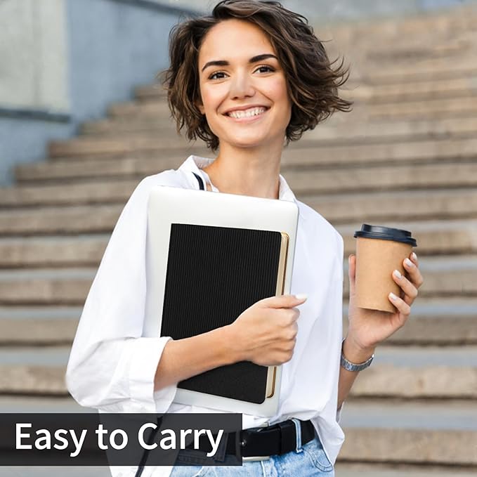 Lined Journal Notebook for Work College Ruled Note Book 5.79"x8.27" A5 PU Leather Daily Journaling 216 Pages for Women Men Writing Home School Supplies Business (A5 Lined 216pages, 07-Black)