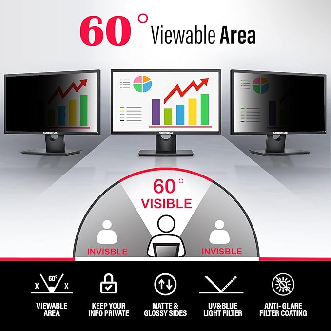 38 Inches Privacy Screen Filter for 21:9 Ultrawide Curved Monitor | Computer Privacy Shield | Anti Glare | Anti Blue Light Protector