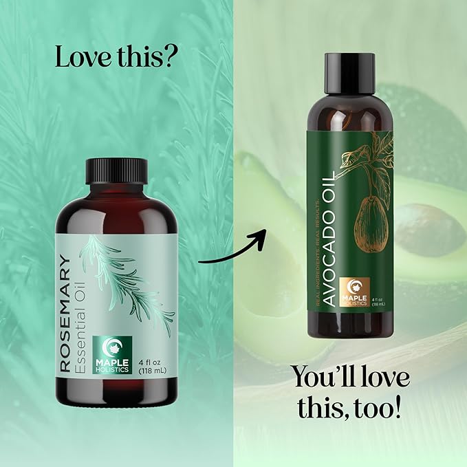 Pure Rosemary Essential Oil with Dropper - Undiluted Rosemary Oil for Hair Skin and Nails and Refreshing Aromatherapy Oil for Diffusers - Essential Oil for Cleansing Dry Scalp Care 4oz