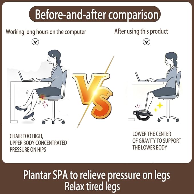 Under Desk Foot Rest for Office, Adjustable Ergonomic Accessories Portable Small Foot Stool Massager, Computer Foot Hammock Rest for High Gaming Chair Tall Footrest for Couch(White)