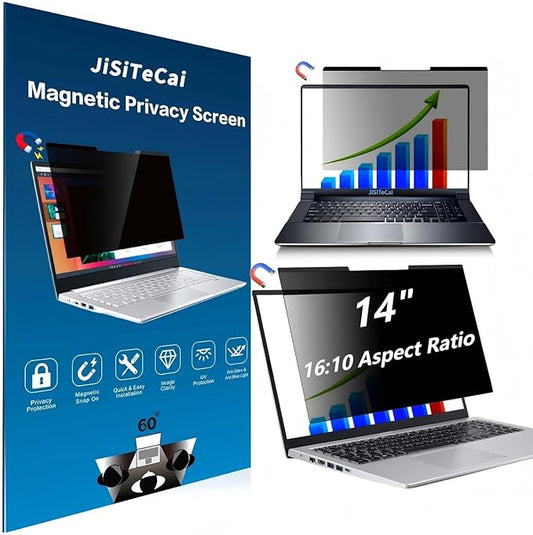 14-inch magnetic privacy screen, suitable for laptops with a 16:10 detachable anti-glare filter, reduces blue light/compatible with HP, Dell, Acer, Asus, Samsung, Lenovo and other laptops.