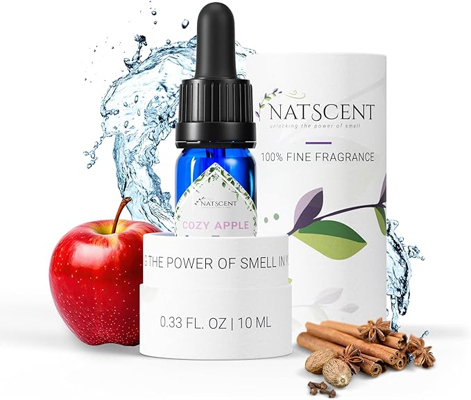 Cozy Apple Essential Oils for Diffusers for Home, Nature-derived Fall Essential Oils, Long-Lasting & Family-Friendly Diffuser Oils Scents, IFRA Certified, Cold Air & Ultrasonic - 0.33 oz