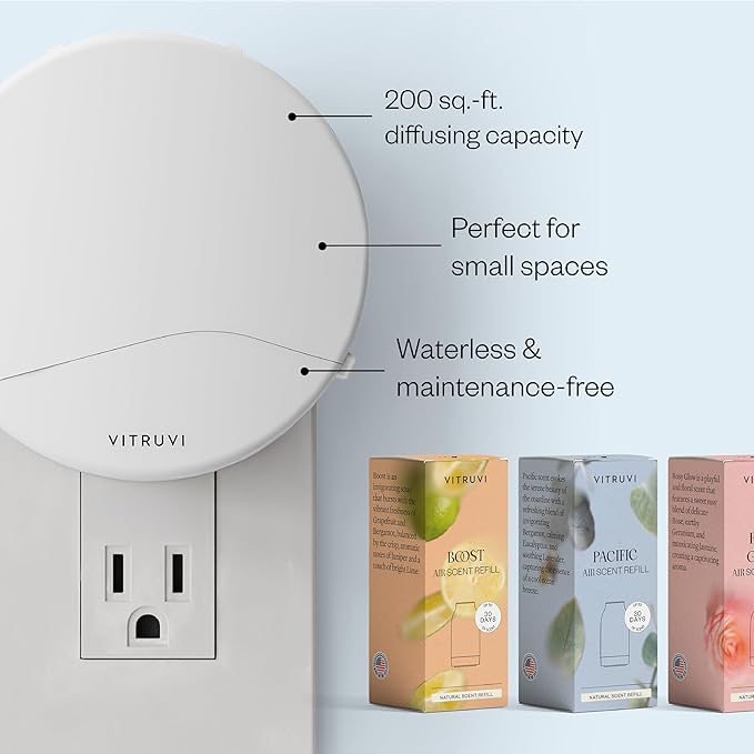 Vitruvi Push Plug-in Wall Diffuser – Starter Kits (Push Plug-in + 2 Scents)