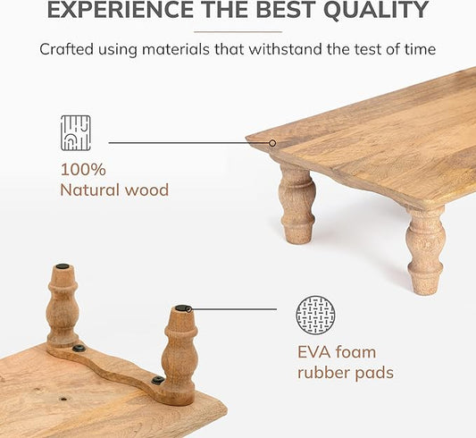 Anji Mountain Monitor Stand - Desktop Organizer & Laptop Riser, Ergonomic Monitor Riser, Space-Saving Monitor Stand for Desk, Durable Construction, Easy Assembly, Ideal for Home & Office,Mango