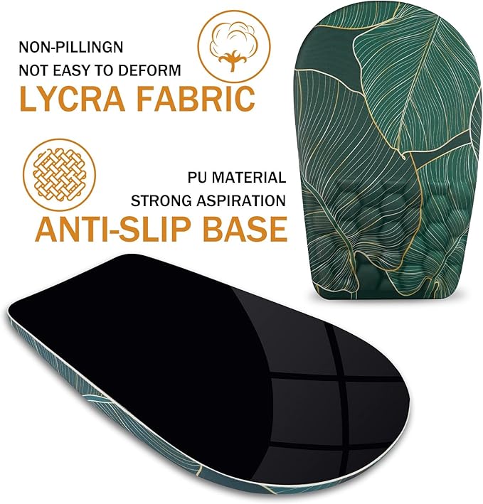 Ergonomic Mouse Pad Wrist Support,Upgrade Mousepad with Massage Design,Non-Slip PU Base Desktop Mouse Pads for Pain Relief, Computer, Office & Home,12 x 8 in（F-Leaf Green）