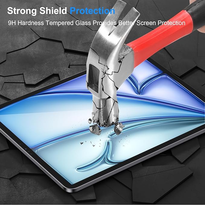 SIBEITU for iPad Air 11 Inch M3 2025 & M2 2024 Screen Protector, 2 Pack iPad Air 7th/6th Generation Tempered Glass Film, 9H Anti-Scratch HD Compatible Face ID & Case Friendly for iPad Air 11" 7/6 Gen