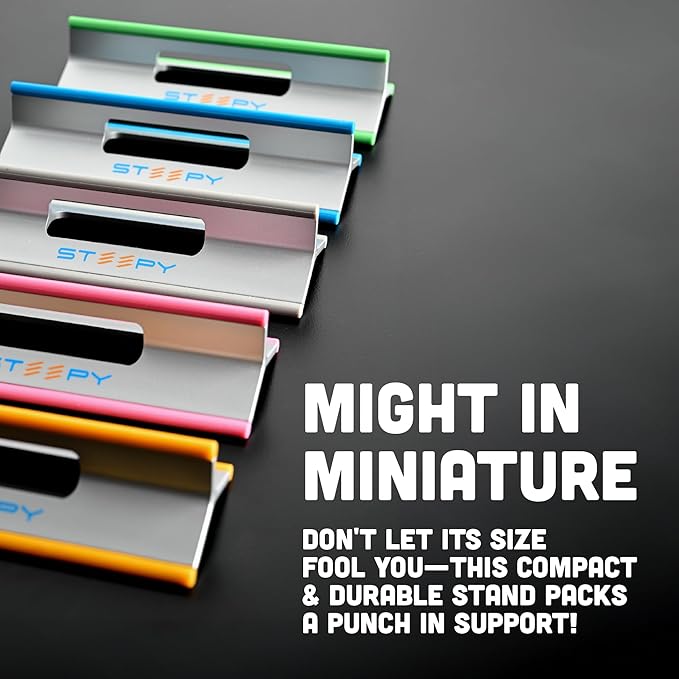 Steepy Portable Laptop Stand for Desk – 3 Heights - Portable Riser for Desk - Laptop Stand Adjustable Height