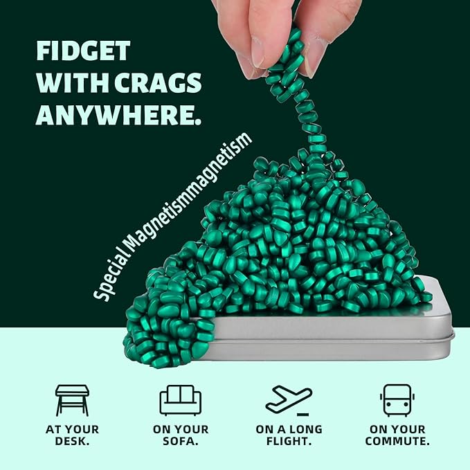 Putty Rocks, Cyan More Than 600 Weak Magnetic Smooth Ferrite Pebbles, Desk Toys and Time-Killer for Adults
