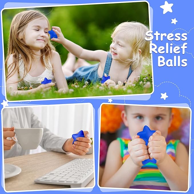 30 Pieces Star Stress Ball Bulk Mini Foam Stress Relief Ball for School Carnival Reward, Student Prizes, Party Bag Fillers