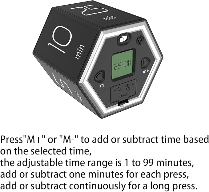 Timer,kitchen timers,magnetic digital visual pomodoro cube countdown timer,1,5,10,25,30,60 min desk productivity flip timers for classroom cooking baking fitness study,easy for seniors & kids