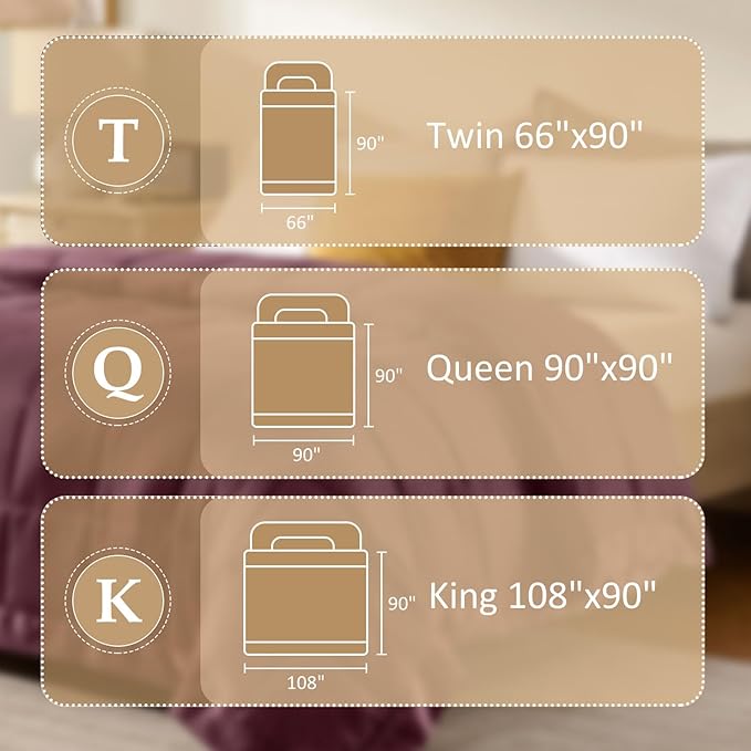 downluxe King Size Blanket with Satin Trim, Lightweight Down Alternative King Blanket for All Season, Machine Washable (Maroon, 108 x 90 Inch)