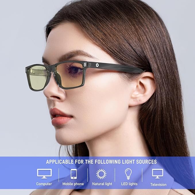 ANYLUV Blue Light Glasses Men Woman, Blue Light Blocking Glasses for Computer Gaming, Eye Strain Relief Eye Protection